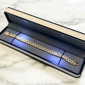 18k Gold Plated, 9.90CTW Moissanite Miami Cuban Bracelet